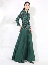 Leopard Pleated Skirt & Wrap Blouse